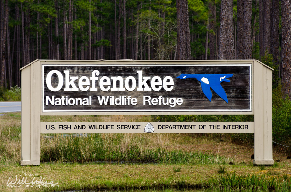 Okefenokee National Wildlife Refuge entrance sign Picture