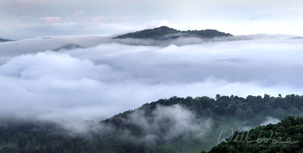 Clouds in Blue Ridge Smoky Mountain valley, Waynesville NC, USA Picture